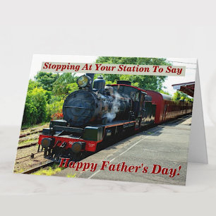 Change Name Edit Text Steam Train Father's Day Karte