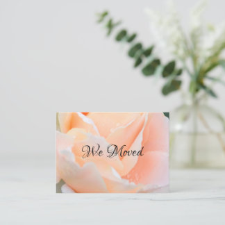 Change of Address Card – Elegant Peach Rose Floral Visitenkarte