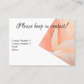 Change of Address Card – Elegant Peach Rose Visitenkarte (Rückseite)