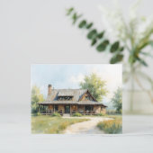 Change of Address Farmhouse Watercolor Style Postkarte (Stehend Vorderseite)