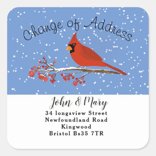 Change of Address sticker cardinal (Vorderseite)