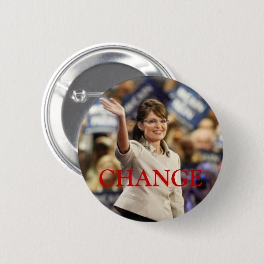 CHANGE-SARAH PALIN BUTTON (Vorne & Hinten)