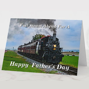 Change Text Add Name Steam Train Fathers Day Card Karte