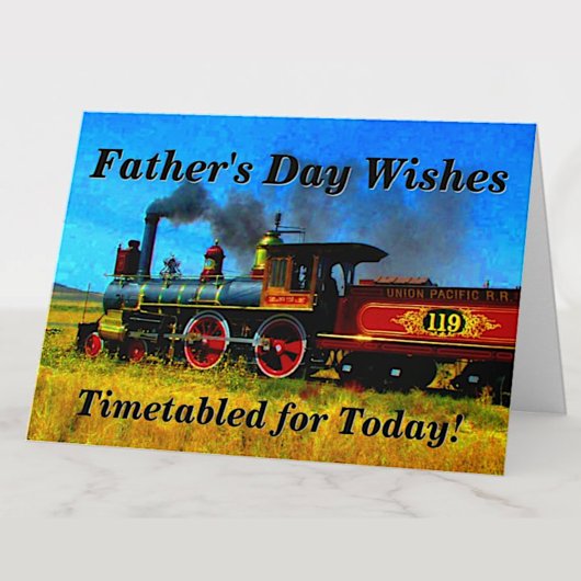 Change Text Add Names Steam Train Father's Day Karte