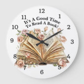 Change Text - It's Good Time To Read A Book Große Wanduhr (Vorderseite)