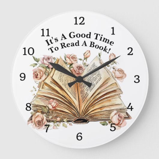 Change Text - It's Good Time To Read A Book Große Wanduhr (Vorderseite)