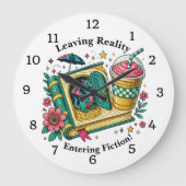 Change Text, Leaving Reality Entering Fiction Große Wanduhr (Vorderseite)