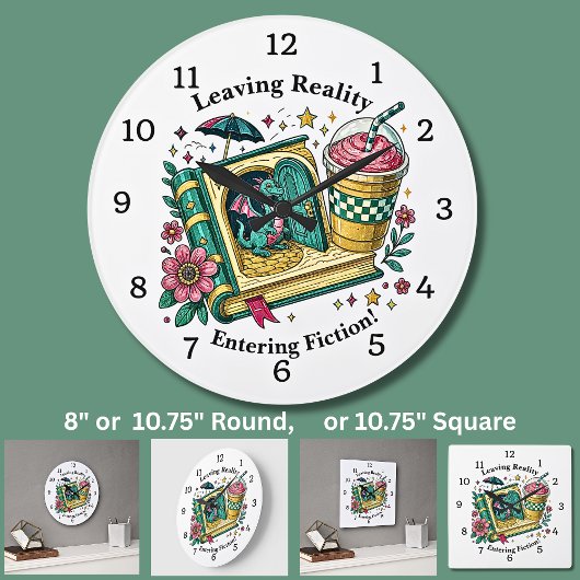 Change Text, Leaving Reality Entering Fiction Große Wanduhr