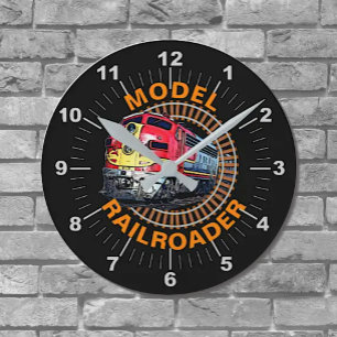 Change Text Model Railroader Red Yellow Diesel Thr Runde Wanduhr