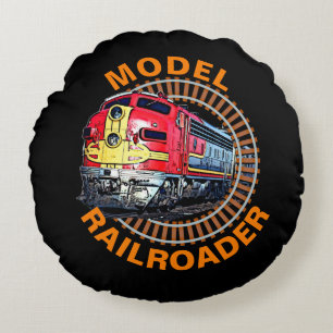 Change Text Model Railroader Red Yellow Diesel Thr Rundes Kissen