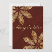 Change the date card with gold peacock feathers (Vorderseite)