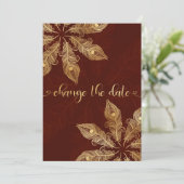 Change the date card with gold peacock feathers (Stehend Vorderseite)