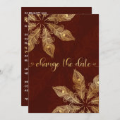 Change the date card with gold peacock feathers (Vorne/Hinten)