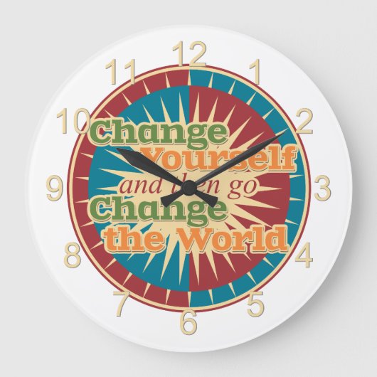 Change Yourself Große Wanduhr (Vorderseite)