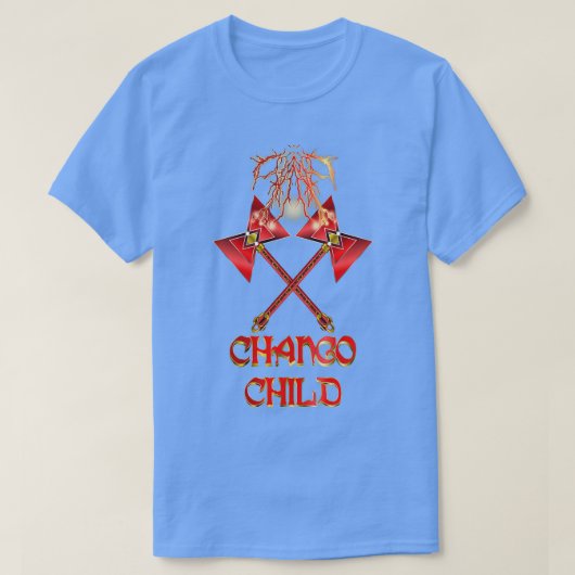 Chango Child Lightning Twin Double Ax Cla T-Shirt (Design vorne)