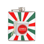 Changs Pizza-Pagode, eine Hawaii-Sehenswürdigkeit Flachmann (Vorderseite)