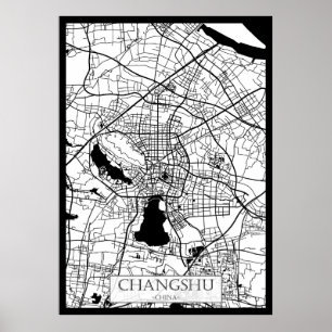Changshu China Stadtplan Poster