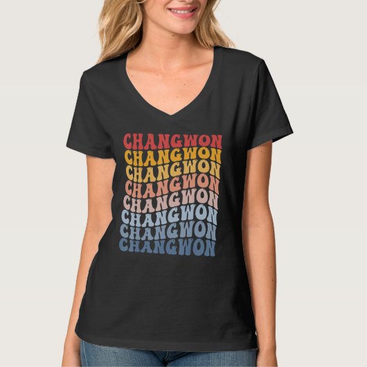 Changwon City Groovy Retro T-Shirt (Vorderseite)