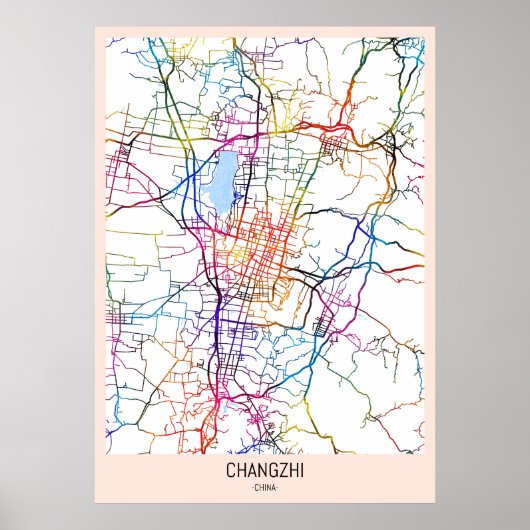 Changzhi China Stadtplan Poster (Vorne)