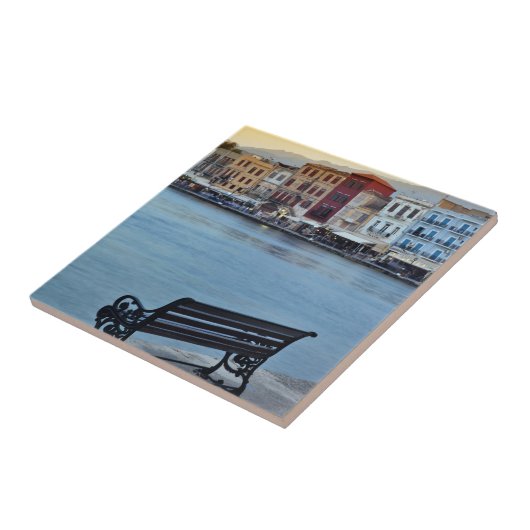 Chania at dusk, Chania, Kreta, Griechenland Fliese (Seite)