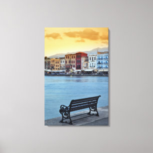 Chania at dusk, Chania, Kreta, Griechenland Leinwanddruck