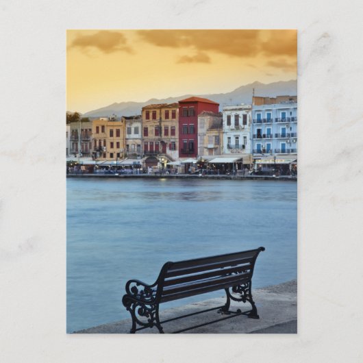 Chania at dusk, Chania, Kreta, Griechenland Postkarte (Vorderseite)