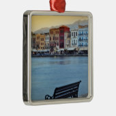 Chania at dusk, Chania, Kreta, Griechenland Silbernes Ornament (Rechts)