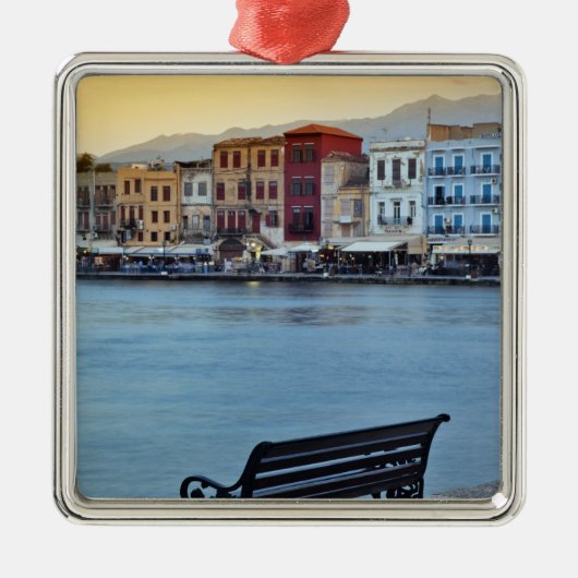 Chania at dusk, Chania, Kreta, Griechenland Silbernes Ornament (Vorne)