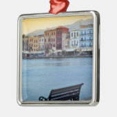 Chania at dusk, Chania, Kreta, Griechenland Silbernes Ornament (Links)