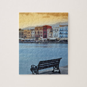 Chania bei Dämmerung, Chania, Kreta, Griechenland Puzzle