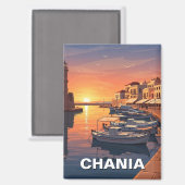 Chania Greece Travel Magnet (Vorderseite/Rückseite)