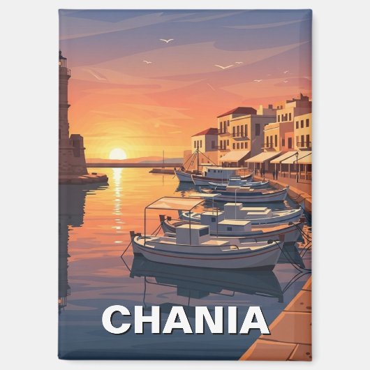 Chania Greece Travel Magnet (Vorderseite)