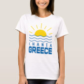 Chania Griechenland Sonnenschein und Meereswellen T-Shirt (Vorderseite)