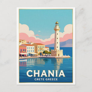 Chania Griechenland Venezianischer Hafen Leuchttur Postkarte