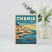 Chania Griechenland Vintage Geschenke Souvenirs Postkarte (Stehend Vorderseite)
