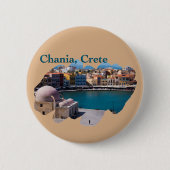 Chania, Kreta: Venezianischer Hafen Button (Vorderseite)