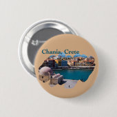 Chania, Kreta: Venezianischer Hafen Button (Vorne & Hinten)