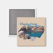 Chania, Kreta: Venezianischer Hafen Magnet (Vorderseite/Rückseite)