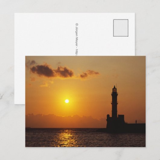 Chania Lighthouse Postkarte (Vorne/Hinten)
