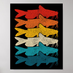 Channel Catfish Vintager Fisch Fisch Fisch Fischen Poster