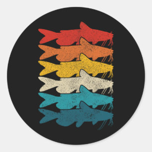 Channel Catfish Vintager Fisch Fisch Fisch Fischen Runder Aufkleber