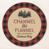 Channel Flannel Weihnachtsbuch-Untersetzer des Par Runder Pappuntersetzer (Vorderseite)