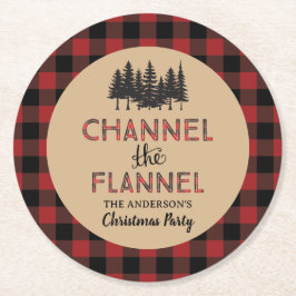 Channel Flannel Weihnachtsbuch-Untersetzer des Par Runder Pappuntersetzer