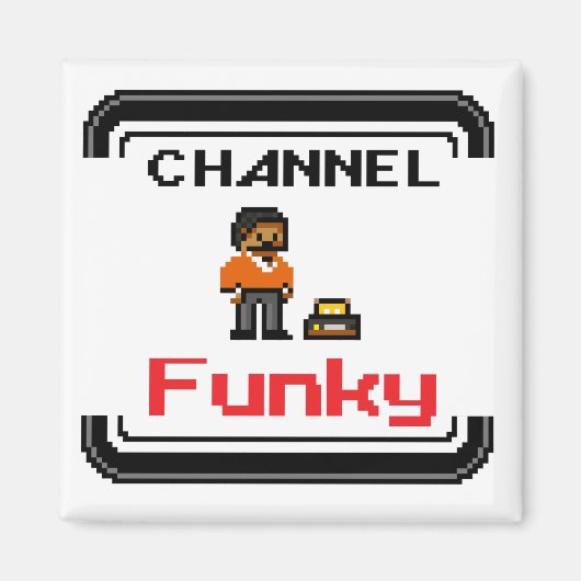 Channel Funky Pixel Art 2 Inch Square Magnet (Vorne)