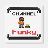 Channel Funky Pixel Art 2 Inch Square Magnet (Vorne)
