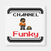 Channel Funky Pixel Art 2 Inch Square Magnet