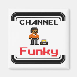 Channel Funky Pixel Art 2 Inch Square Magnet
