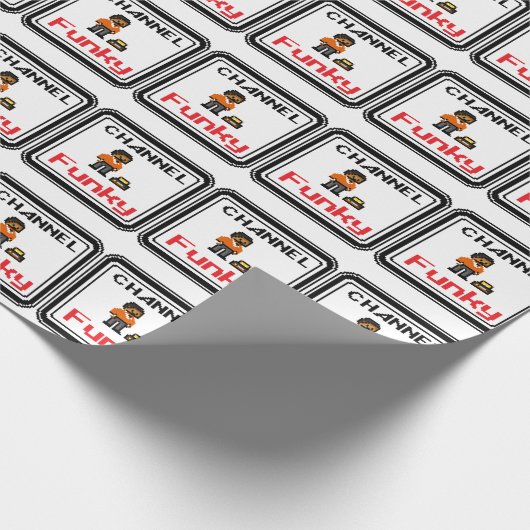 Channel Funky Pixel Art Geschenkpapier (Ecke)