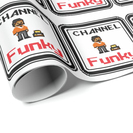 Channel Funky Pixel Art Geschenkpapier (Rolleneckpunkt)
