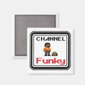Channel Funky Pixel Art Magnet (Vorderseite/Rückseite)